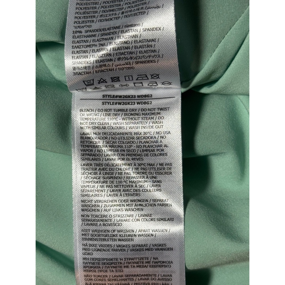 NWOT Guess‎ Tropical Leaf Print Tie Front Midi Dress Green V-Neck Flutter Sleeve - Picture 10 of 11